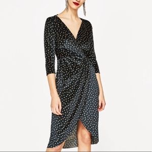Dark Green Velvet Polka Dot Dress